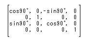 Ｙ軸回転行列