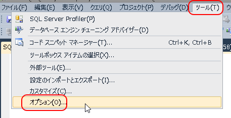 ツール - オプション