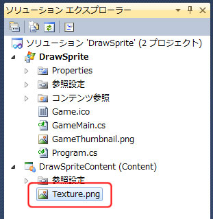 プロジェクトに Texture.png を追加